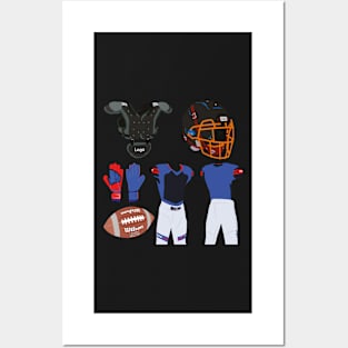 American Football Accessories Stickers Posters and Art